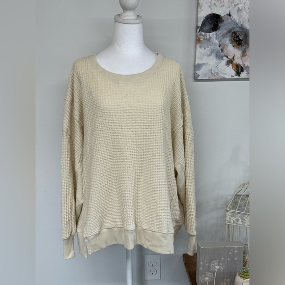 American Eagle Outfitters Sweaters - AMERICAN EAGLE | Cream | Waffle Knit |Oversized | Cozy | Long Sleeve | Sweater